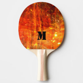 Raquete De Ping Pong Design de Monograma Flaming