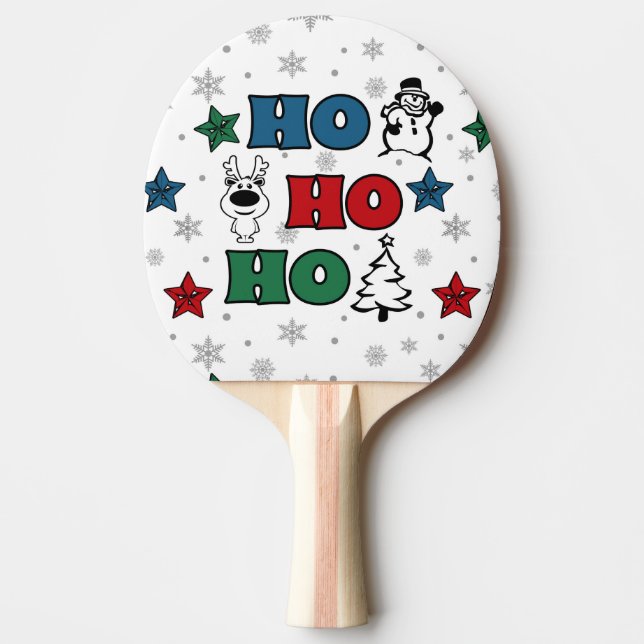 Raquete De Ping Pong Design de Natal Ho-Ho (Frente)