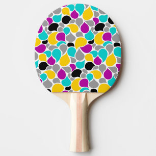 Raquete De Ping Pong Design de padrões contínuos incomuns coloridos e f