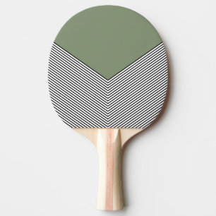 Raquete De Ping Pong Design e triângulo verde do fogão preto e branco