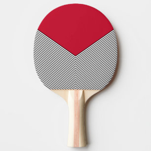 Raquete De Ping Pong Design e triângulo vermelho, preto e branco