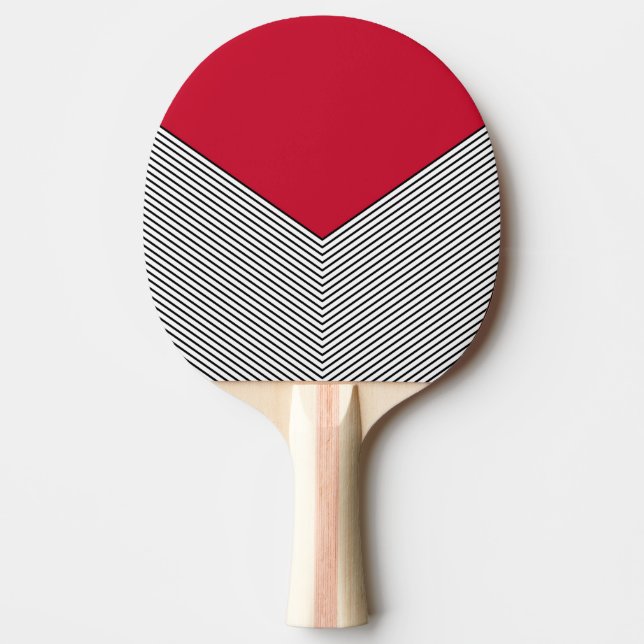 Raquete De Ping Pong Design e triângulo vermelho, preto e branco (Frente)