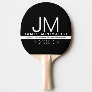 Raquete De Ping Pong Design Minimalista Profissional Moderno Preto e