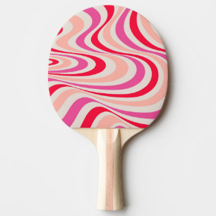 Raquete De Ping Pong Design retrorreflector cor-de-rosa, vermelho e cin