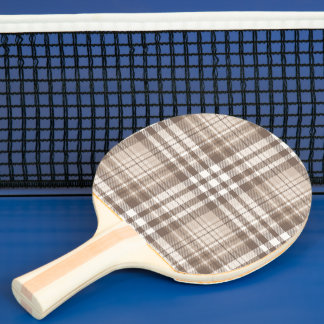 Raquete De Ping Pong Design Xadrez Escocês Tom Terra Neutro
