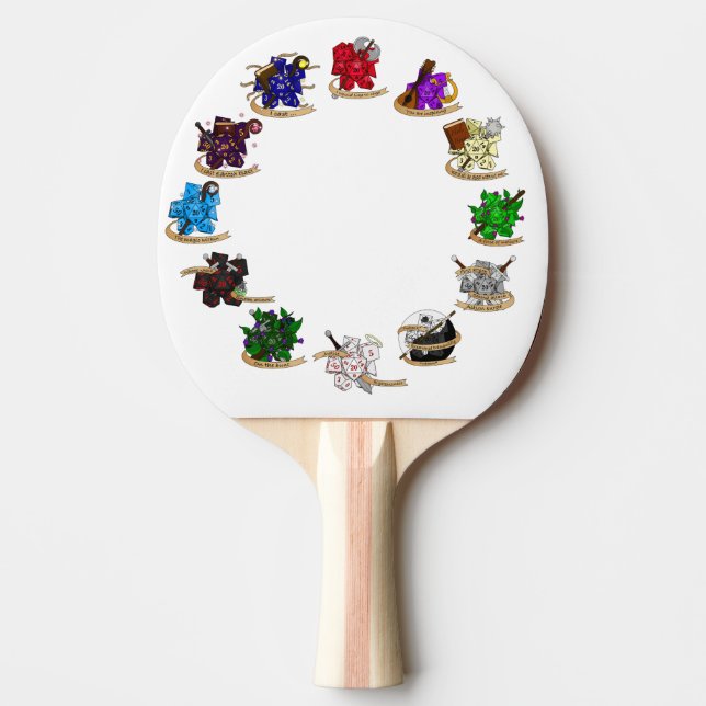 Raquete De Ping Pong Designs de gelo da classe Dungeons e Dragon (Frente)
