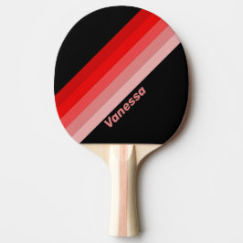 Raquete De Ping Pong Desvanecimento Carmesim Estriado com Nome