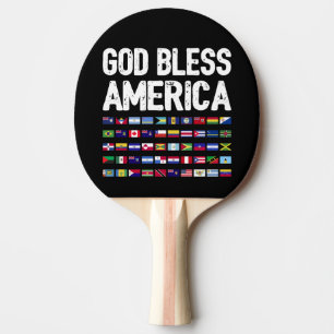Raquete De Ping Pong Deus Abençoe a América, Todos os Países, Orgulho L