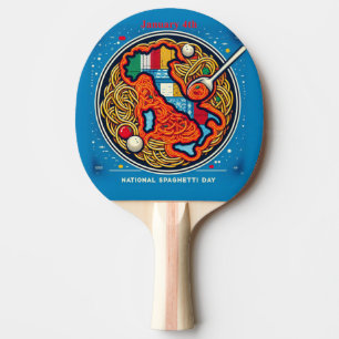 Raquete De Ping Pong Dia 4 de Janeiro - Dia Nacional do Espaguete