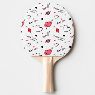 Raquete De Ping Pong Dia de os namorados Coração Sem Selo