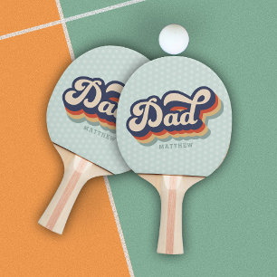 Raquete De Ping Pong Dia de os pais de Nome Personalizado do Pai Retroa