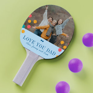 Raquete De Ping Pong Dia de os pais personalizado foto e texto te amam