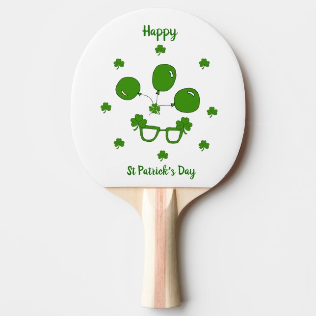 Raquete De Ping Pong Dia de São Patrício Feliz e Mínimo (Frente)