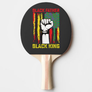 Raquete De Ping Pong Dia dos Pais Negros Juneteenth Pai Rei Celebrando