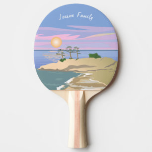 Raquete De Ping Pong Dia ensolarado no Ping Pong Paddle de Praia