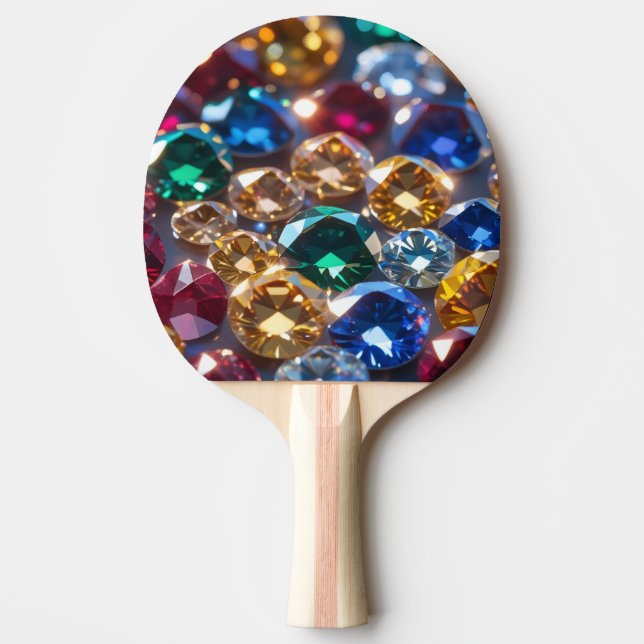 Raquete De Ping Pong Diamantes De Muitas Cores (Frente)