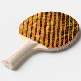 Raquete De Ping Pong Diferentes listras laranjas, pequenos quadrados ri