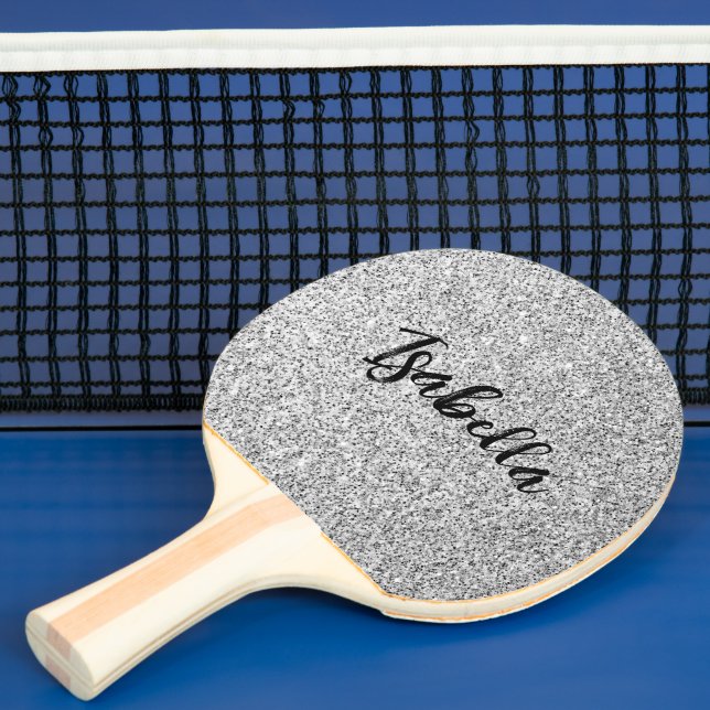 Raquete De Ping Pong Disparos luminosos da cinza prateada Nome personal (Insitu)