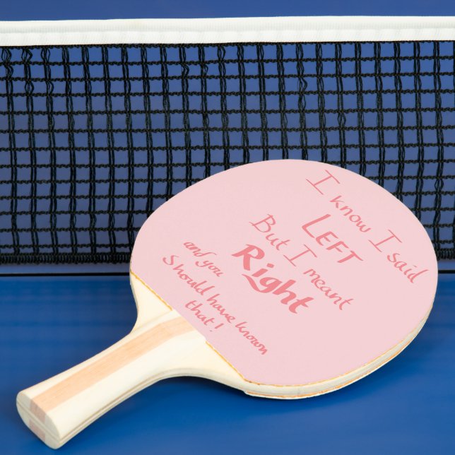 Raquete De Ping Pong Disse Direções Esquerdas Engraçadas Argumento Slog (Insitu)