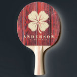 Raquete De Ping Pong Distressed Barn Boards Four Leaf Clover with Name<br><div class="desc">Distressed Barn Boards Four Leaf Clover with Name Ping Pong Paddle brings a cheerful blend of rustic charm and lighthearted luck to every rally, turning a simple match into a moment filled with playful spirit. The four leaf clover motif evokes the timeless symbol of good fortune, creating an atmosphere where...</div>