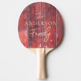 Raquete De Ping Pong Distressed Barn Boards Hand Written Family Name