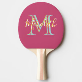 Raquete De Ping Pong Diversão Cor-de-rosa-rosa azul Amarelo Personaliza