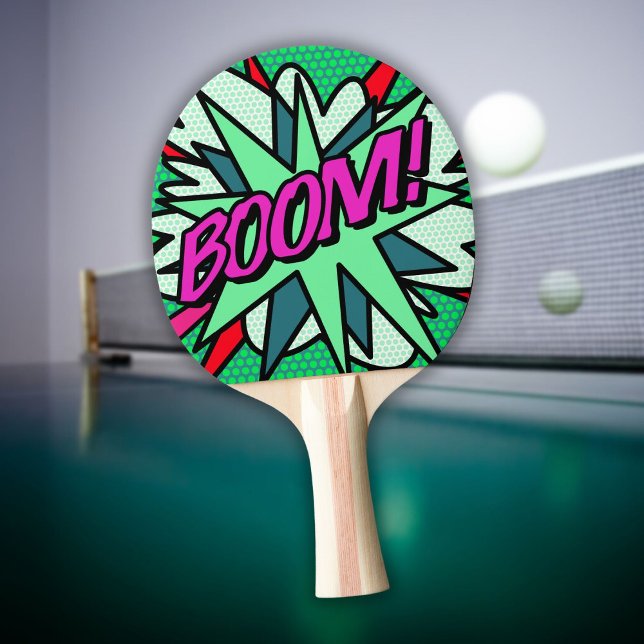 Raquete De Ping Pong Diversão Moderna Legal da BOLA de BD (Comic Book BOOM Modern Fun Cool Ping Pong Paddle)
