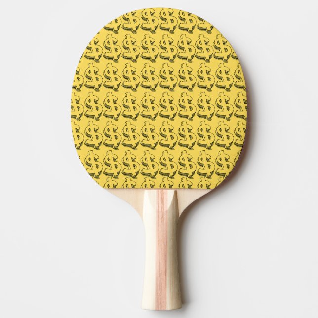 Raquete De Ping Pong dolar dourado (Frente)