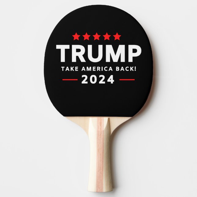 Raquete De Ping Pong Donald Trump 2024 Retire a América (Frente)