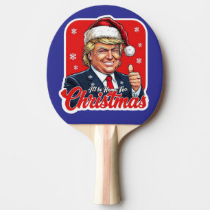 Raquete De Ping Pong Donald Trump Natal Papai Noel Art