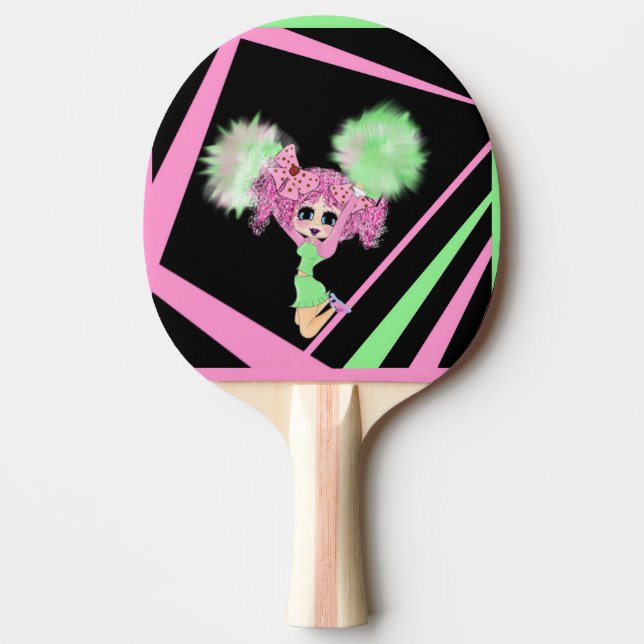 Raquete De Ping Pong Dons de Cheerleader bonitos personalizados (Frente)