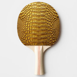 Raquete De Ping Pong Dourado crocodilo Alligador de pele Faux Couve Imp