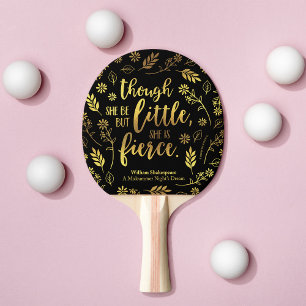 Raquete De Ping Pong Dourado Floral pequeno, mas feroz William Shakespe