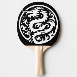 Raquete De Ping Pong Dragão Branco e Preto Personalizado