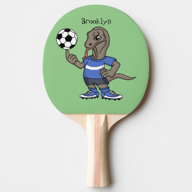 Raquete De Ping Pong Dragão Komodo engraçado bonito jogando cartoon de  (Frente)
