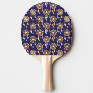 Raquete De Ping Pong Dreamcatchers Penas Aquarela Textura Sem Costura