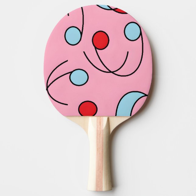 Raquete De Ping Pong Drupas do Design de Memphis (Frente)