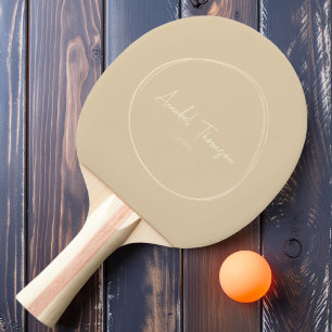 Raquete De Ping Pong Duna de Areia Modernista de Meados do Século com N