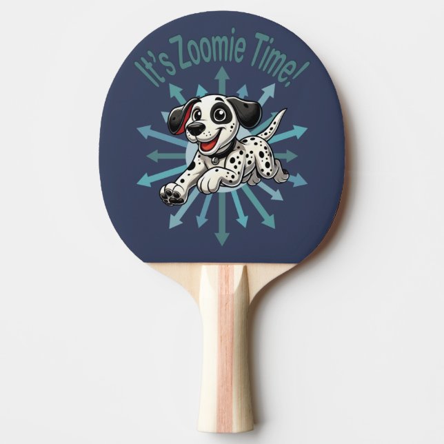 Raquete De Ping Pong É hora do Zoomie dálmata (Frente)