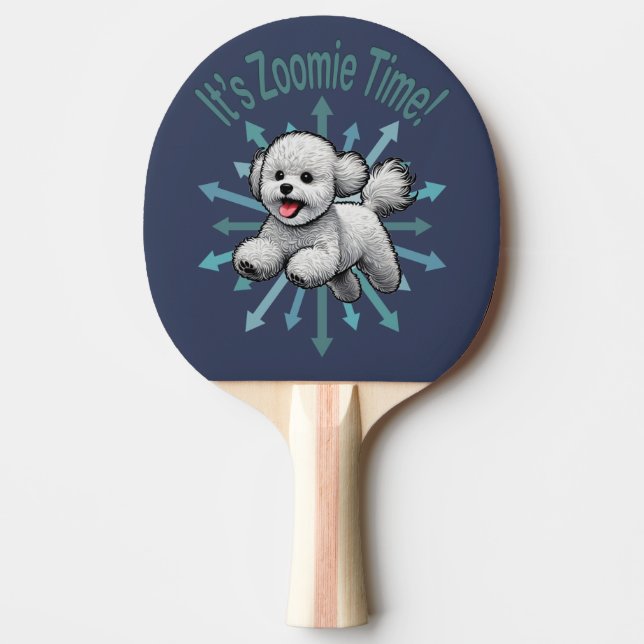 Raquete De Ping Pong É Zoomie Time Bichon Frise (Frente)