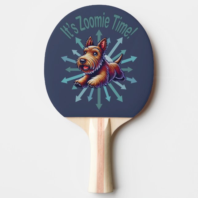 Raquete De Ping Pong É Zoomie Time Brown Scotty (Frente)