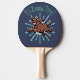 Raquete De Ping Pong É Zoomie Time Chocolate Lab