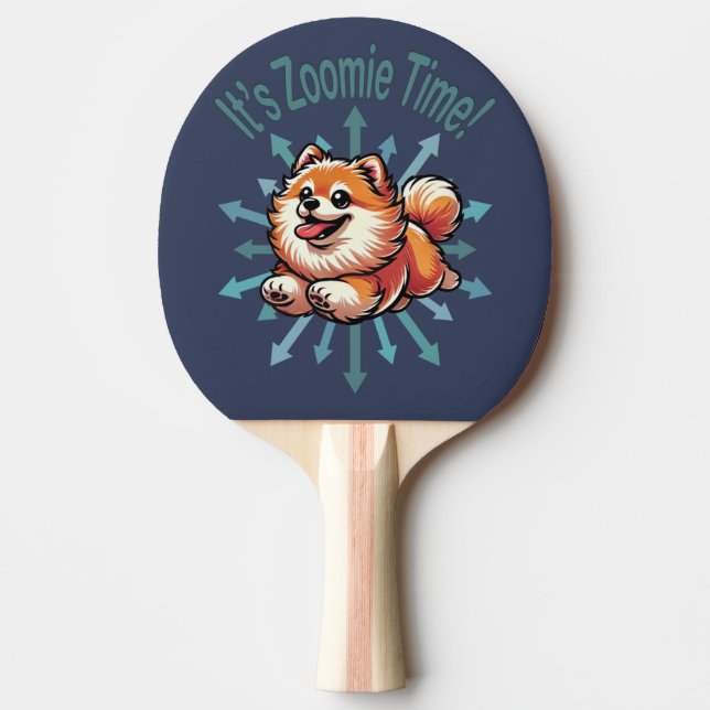 Raquete De Ping Pong É Zoomie Time Pomeranian (Frente)