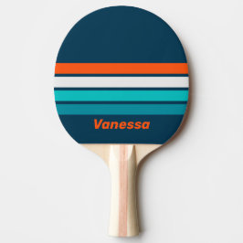 Raquete De Ping Pong Eco de Garrafa Azul Através de Faixas com Nome