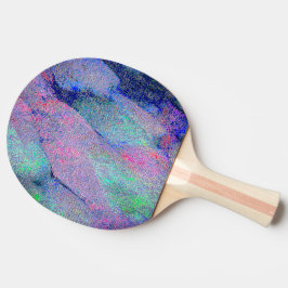 Raquete De Ping Pong Efeito de couro rugoso com tinta vestida, azulado