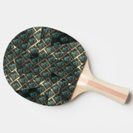 Raquete De Ping Pong Efeito de tijolos de cinzas azuis, sob ponto escur