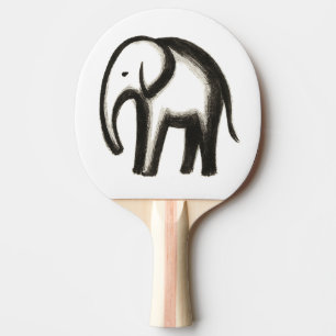 Raquete De Ping Pong Elefante Minimalista - Design de Bold Ink Animal