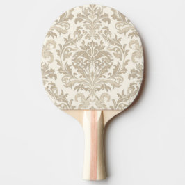 Raquete De Ping Pong Elegância de Marfim Barroco Damasko Clássico Antig