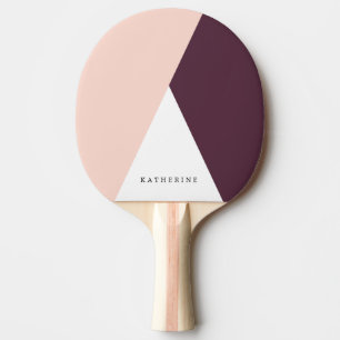 Raquete De Ping Pong Elegante coram o rosa & os triângulos geométricos