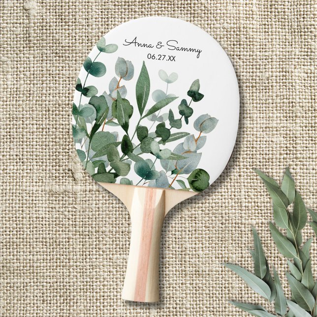 Raquete De Ping Pong Elegante e Sofisticado Jogo de Casamento com Folha (In situ)